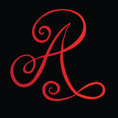 Stylish red letters A and R on a bold black background for sleek and modern graphic designs