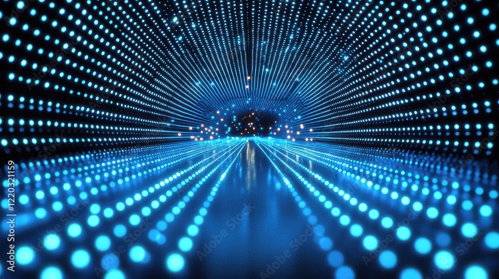 Poster vibrant abstract digital background featuring glowing blue dots and lines, ideal for technology them