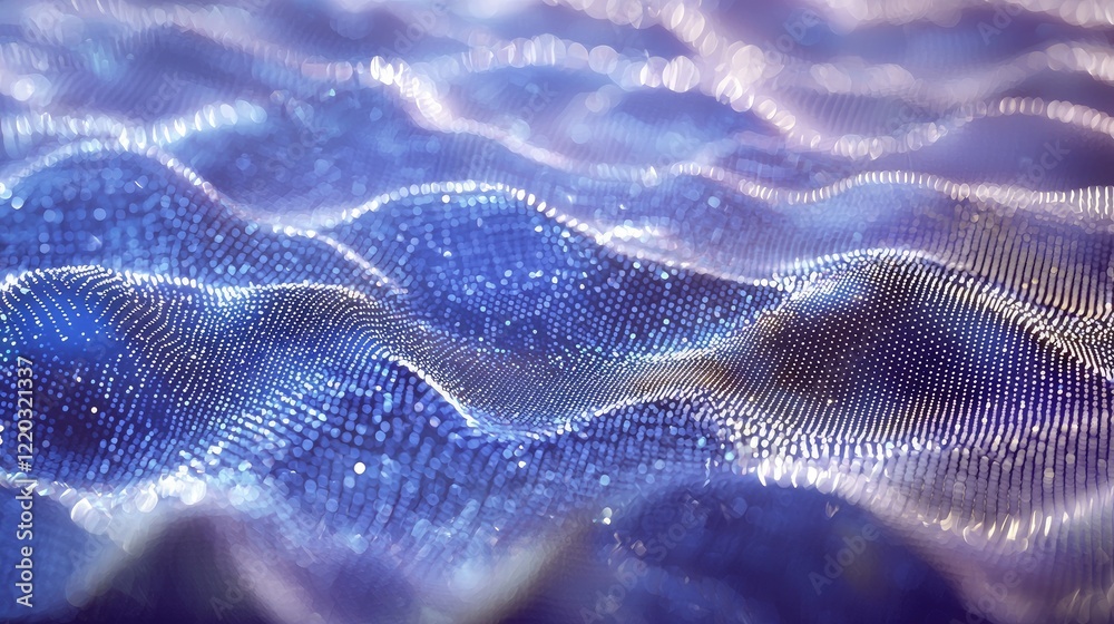 Poster A stunning abstract background featuring connected blue dots and lines, representing the concepts of networking and data flow in a digital environment, perfect for techno