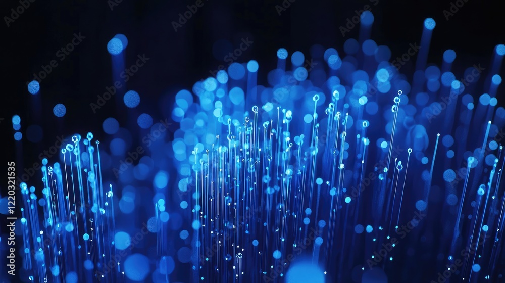 Aufkleber A stunning abstract background featuring connected blue dots and lines, representing the concepts of networking and data flow in a digital environment, perfect for techno