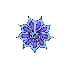 Purple and Blue Mandala Flower