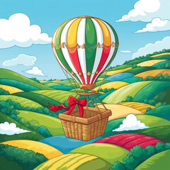 hot air balloon parachute in sky 