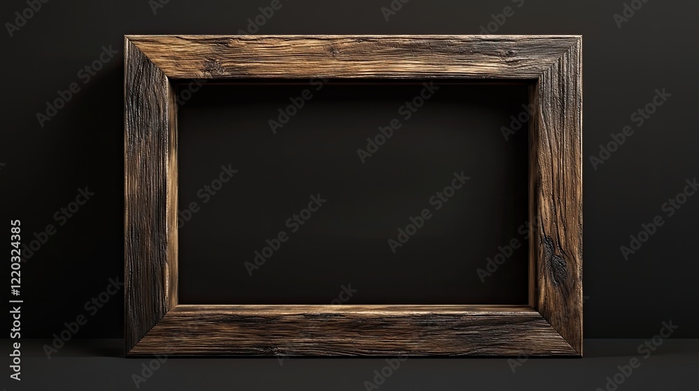 Leinwandbilder a simple rustic wooden frame designed to showcase your favorite photos or art. this empty frame is p