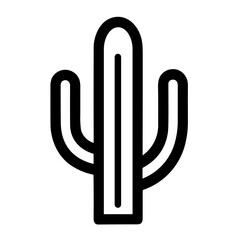 Simple Flat Cactus Icon Design