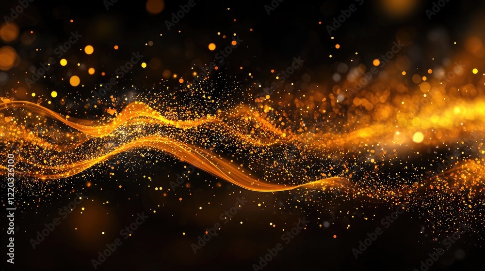 Poster This stunning abstract digital background features vibrant light particles in motion, creating a dynamic visual effect perfect for technology themes and artistic design.
