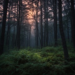 What is the mood of the forest when it&rsquo;s bathed in the soft glow of twilight?