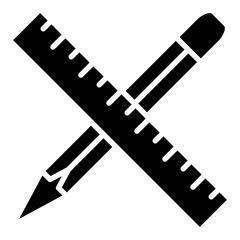 Pencil And Ruler Icon