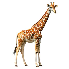 Naklejka premium Elegant Giraffe Isolated on Black Background Zoo Neck Tall Wild Spots 