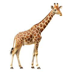 Obraz premium Majestic Giraffe Isolated Black Background Wildlife Zoo Tan Long Neck 
