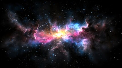Cosmic Nebula in Vibrant Hues