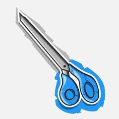 Scissor and cutter logo modern art colorful design with dark background. Abstract artistic sketch illustration.