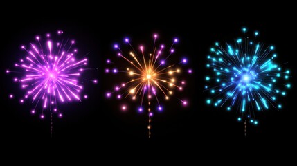 Vibrant Fireworks Display: A Colorful Celebration in the Night Sky