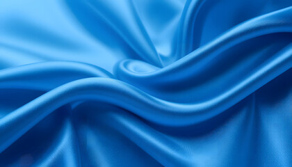 Luxurious Blue Satin Silk Texture in 4K Resolution, Featuring Soft Flowing Waves for Fashion, Interior, and High-End Design Projects.