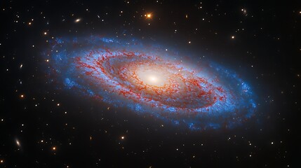 Fototapeta premium A beautiful spiral galaxy in the night sky glowing