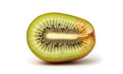 Fresh sliced kiwi fruit on white background