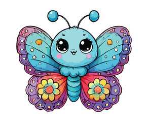 Baby Butterfly color on a white background