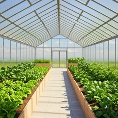 Lettuce Leaves in Controlled Greenhouse Climate
