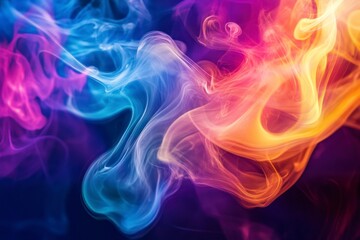 Fototapeta premium An abstract digital painting of colorful smoke, with swirling patterns and vibrant colors creating an otherworldly atmosphere. 