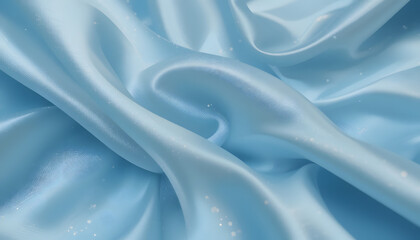 Fototapeta premium High-Resolution 4K Image of Blue Silk Satin Fabric with Gentle Waves, Perfect for Backgrounds, Branding, and Elegant Design Needs.