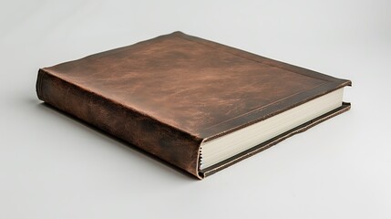 Obraz premium A designer sketchbook with a textured cover and thick drawing paper, photographed on white.
