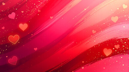 An abstract digital artwork of Valentine's Day featuring a vibrant blend of heart shapes.