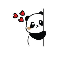 Cartoon cute panda illustration icon