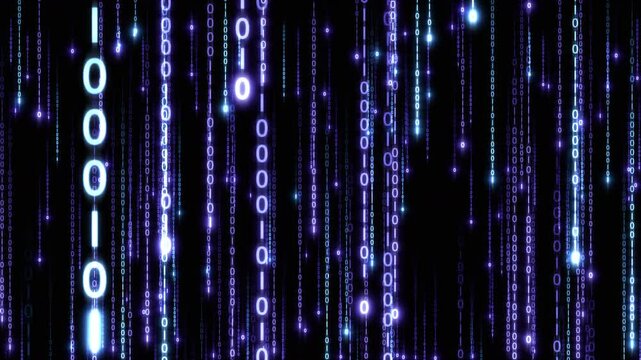 Matrix Code Digital Rain of Falling Characters