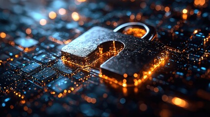 Cybersecurity: Digital Fortress, Data Protection, Network Security,  Electronic Lock,  Internet Safety,  Data Encryption,  Password Security,  Digital Privacy,  Online Protection,  Secure Connection