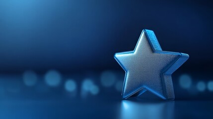 Obraz premium Shining star on deep blue backdrop celestial spectacle of light and wonder bright