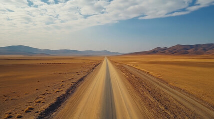 Fototapeta premium Desert Road Stretching to the Horizon