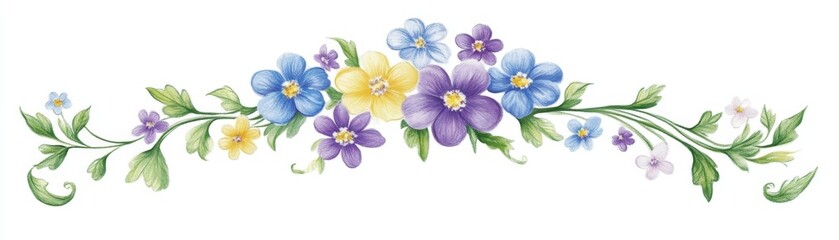 Watercolor painting of vibrant floral arrangement with classic elegance