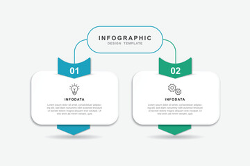 Vector Infographic label design template with icons and 2 options or steps. for your business data. Vector Illustration.