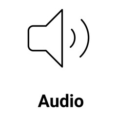 Audio Icon. Sound and Podcast Representation Illustration for Media and Entertainment.