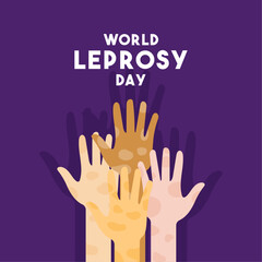 World Leprosy Day. January. Flat design vector. Poster, banner, card, background.
