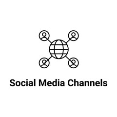 Social Media Channels Icon. Digital Networking and Communication Illustration for Marketing and Outreach.