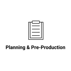 Planning and Pre-Production Icon. Project Management and Preparation Illustration for Creative Processes.