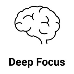Deep Focus Icon. Concentration and Productivity Illustration for Cognitive Development.