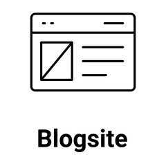 Blogsite Icon. Website and Digital Publishing Illustration for Content Creation.