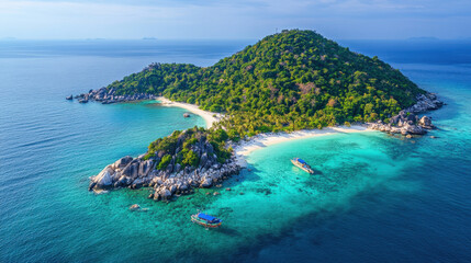 Fototapeta premium Tropical Island Paradise from Above