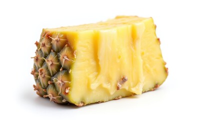 Fresh pineapple slice on white background