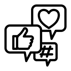 Social Media Icon Outline Style