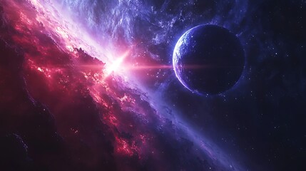A black hole and accretion disk with blue light