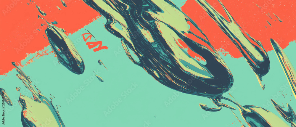 Poster abstract visualization of light streaks creating surreal patterns in a vibrant color palette