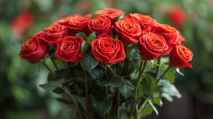 Valentine's Day, red rose gift close-up, captures the romantic atmosphere, the feeling of passion and love, perfectly represents the essence of the holiday.