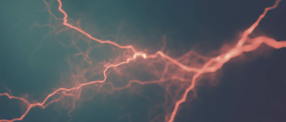 Fototapeta premium Red hot wires emit trails of vibrant light, suggesting heat and danger in a dynamic abstract display