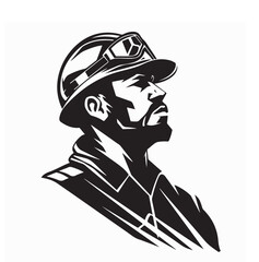 Oil Worker in the Mining Field, with Equipment and Energy Extraction logo design vector.