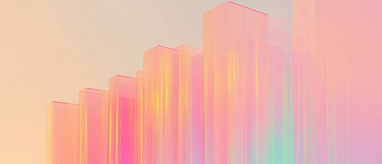 Visualizing data distribution through vibrant box plots in abstract design