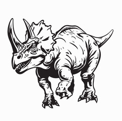 Protoceratops Dinosaur Standing image vector isolated on white background.