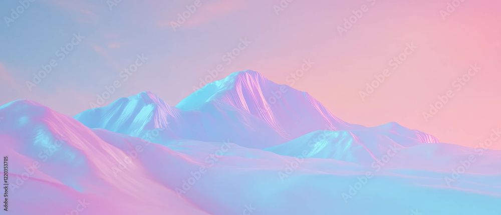 Poster vibrant abstract landscape of 3d data visualization representing data exploration