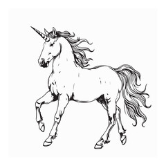 Pegasus Unicorn Images vector illustration isolated on white background.